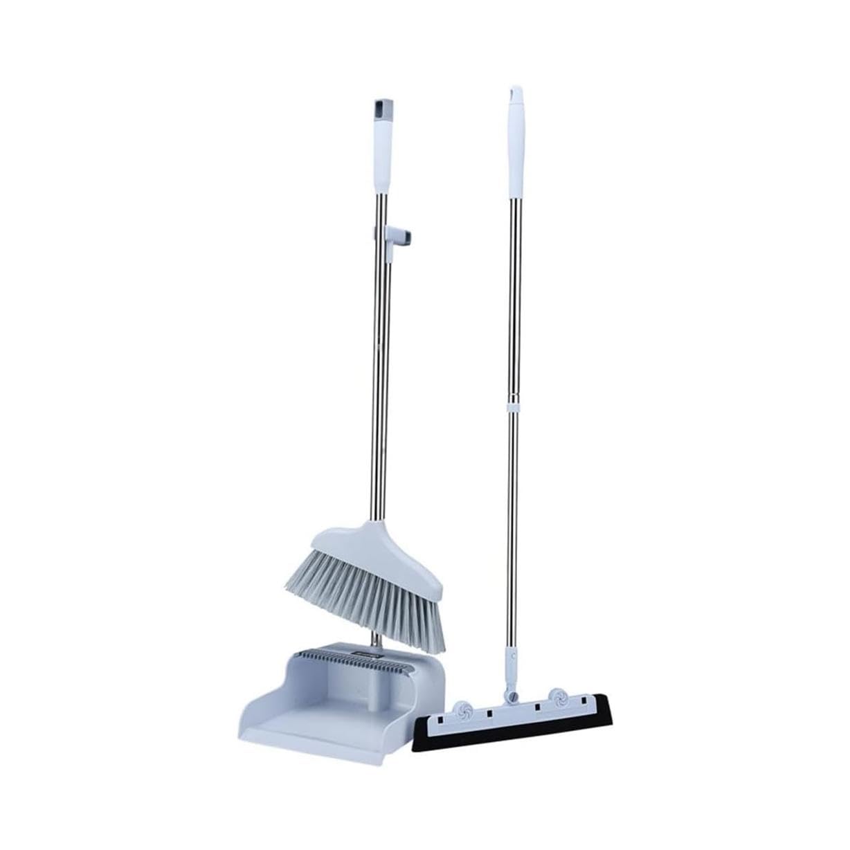 Pratico Set Scopa e Paletta Stand up in Acciaio Inox con Manico Lungo e Paletta combinata per la casa Versatile