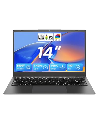 Image of BLUEING 2026 Laptop Computer, Laptop with Gold 6500Y (Beats Pentium, Celeron, Up to 3.4GHz), 8GB RAM 128GB SSD, FHD Display, USB-C Charging,USB3.2,BT5.2, Thin & Portable Laptops for Student, Business