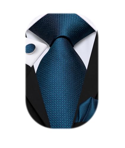 Image of Hi-Tie Men's Tie Sets Silk Paisley Striped Necktie Pocket Square Cuff-links Sets Wedding Business Holiday