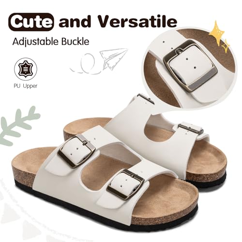 Image of FITORY Boys Girls Glitter Slide Sandals, Cork Slipper with Adjustable Straps for Little Kid /Big Kid
