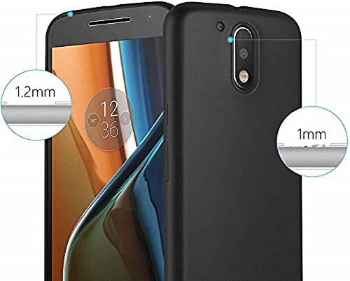 Image of Mobile Back Cover Case for Moto G4 Plus (Silicone Case|CameraProtection|Black SC1510)