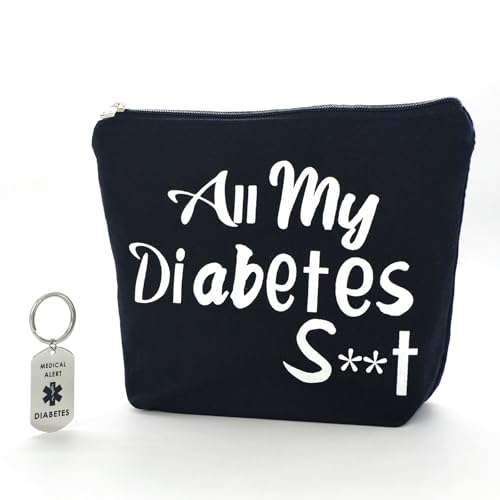 Diabetic Gifts All My Diabetes Funny Diabetic Travel Bag Pouch＋Diabetic Keychain Personalized Gift...