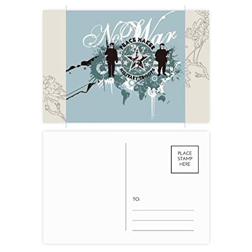 Carte postale de fleur graffiti guerre de paix lot de 20 en 5,7x3,8 pouces multicolor