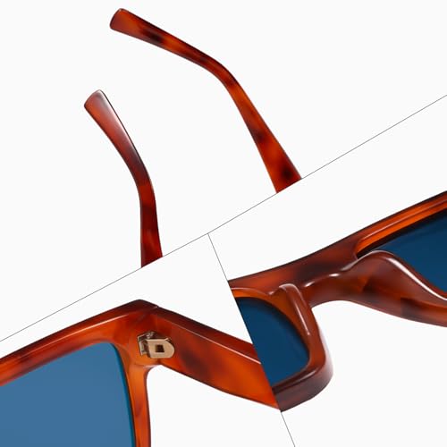 Image of VANLINKER Fashion Trendy Square Sunglasses for Men Women Dark Shades with UV Protection for Driving VL9805