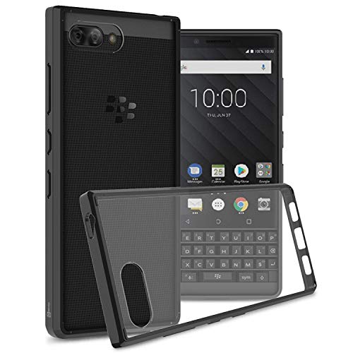 CoverON [ClearGuard Series] for BlackBerry KEY2 Case, Slim Fit Phone Cover with Clear Hard Back and TPU Bumpers for BlackBerry KEY2 - Clear with Black Rim