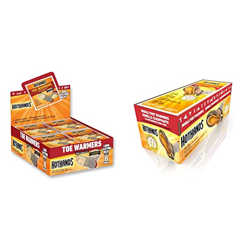 HotHands Toe Warmers 40 Pair & Insole Foot Warmers - Long Lasting Safe Natural Odorless Air Activated Warmers - Up to 9 Hours of Heat - 16 Pair , Black