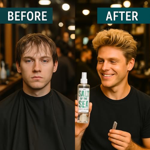 Organic Sea Salt Spray for Hair Women & Mens –Unscented Based Sea Salt Spray 8oz with Ancient Unrefined Sea Salt | Natural Volume, Beach Waves, Non-Sticky (8oz, Unscented|WH)