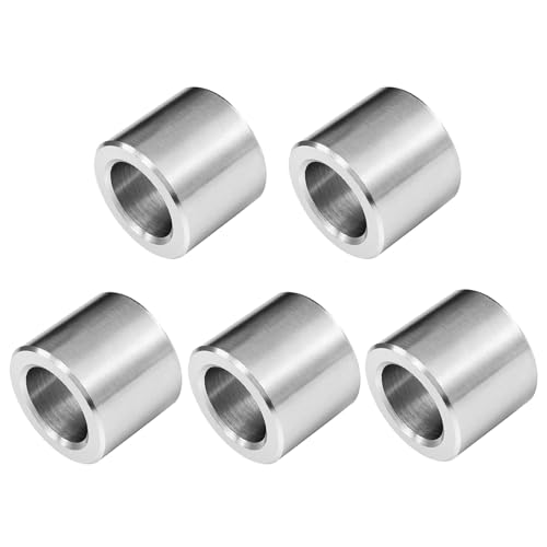 Jerhyun 5 Piezas Casquillos Distanciadores de Acero Inoxidable, 10mm ID x 16mm OD x 12mm L Distanciadores de Columna Redondas Inoxidable para Construcción y Otras Industrias Mecánicas (Φ10*16 * 12)