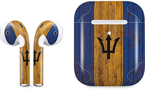Skinit Decal Audio Skin Compatible with Apple AirPods 2 - Jamaican Flag Dark Wood Design