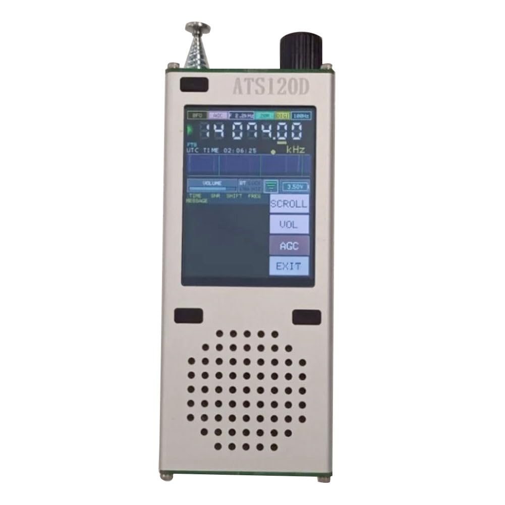 SI4732++Bluetooth+2,4-calowy dotykowy LCD FM, AM, LSB, USB odbiornik radiowy z pasmem lotniczym cyfrowe dekodowane radio srebrny stop aluminium