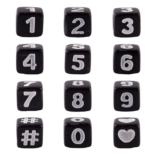Cheriswelry Acrylic Number 0-9 Beads 7mm Large Hole Number Cubic Loose Spacer Beads for Name Bracelet Necklace Jewellery Making 300pcs