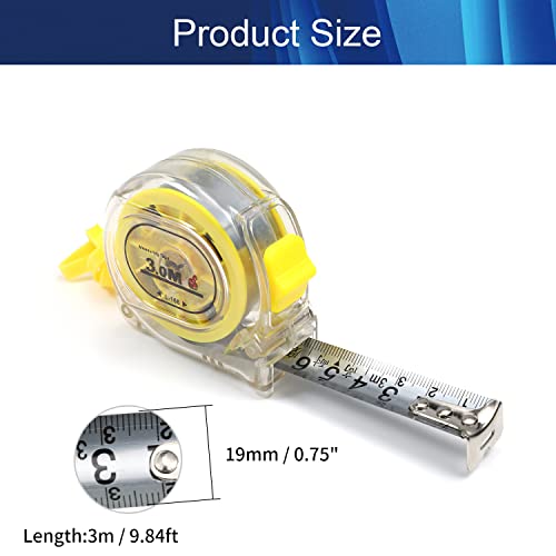 Cinta métrica retractil 3 m acero inoxidable plástico miniatura 2