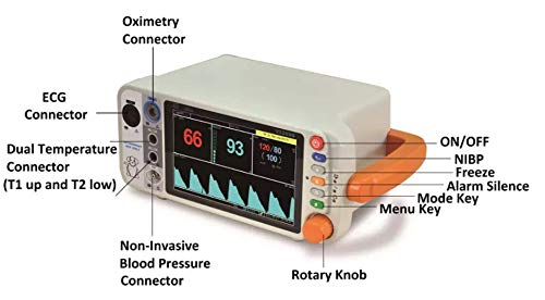 VS2000VCS Veterinary 7.1\" Vital Signs Monitor with ETCO2(sidestream), ECG, SPO2, NIBP,Temp, RESP, PR