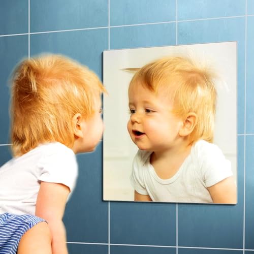 Unbreakable Door Mirror Full Length Full Body Mirror for Kids 1PCS x 12 x 12 inch About Shatterproof Plexiglass Long Mirrors for Bedroom Closet Children Plastic Mirrors Non Glass Stick on Miroir