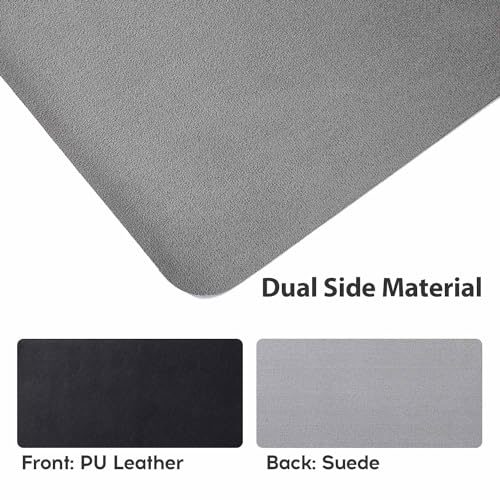 Image of Extended Mouse Pad Mat XXL Desk Pad Large Desk Mat DOBAOJIA 35.4 inch X 16.9 inch Desk Blotter Writing Pad for Laptop /Office /Home, PU Leather Waterproof +Suede Non-Slip 90 x 43cm (Black)