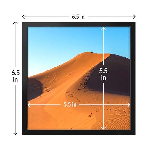 LaVie Home 6x6 Picture Frame for Wall Display, 6x6 Black Picture Frame with HD Plexiglas, 6 x 6 Frame 1 Pack, Display Frame for Vertical or Horizontal, Classic Collection