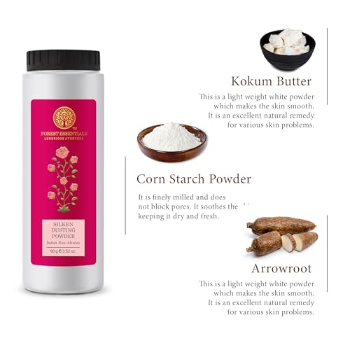 Forest Essentials Silken Dusting Powder Indian Rose Absolute 100g (Talcum Powder) - Image 4