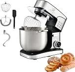 Royal Swiss® Impastatrice Planetaria Professionale 2800W 16L XXXXL – Robot da Cucina con 12 Velocità, Timer LED Touch, Ciotola Inox, Tritacarne, Gancio, Frusta – Mixer per Pane, Pizza, Dolci (16L)
