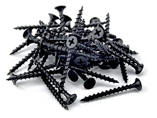 200 x 45mm Screws Black for Wood Plasterboard Drywall Corse Thread Black Phosphate, 3.5mm x 45mm