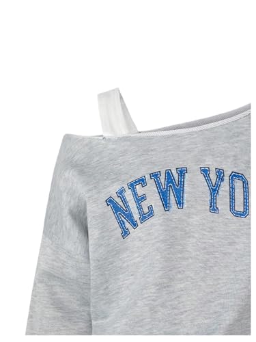 COZYEASE Girl's Cold Shoulder Graphic Sweatshirt Letter Print Long Sleeve Y2K Preppy Pullover Tops3