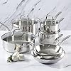 Martha Stewart Castelle 10 Piece 18/8 Durable Stainless Steel Induction Safe Non-Toxic Triply Bottom Kitchen Pots and Pans Cookware Set - Dishwasher Safe #2