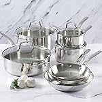 Martha Stewart Castelle 10 Piece 18/8 Durable Stainless Steel Induction Safe Non-Toxic Triply Bottom Kitchen Pots and Pans Cookware Set - Dishwasher Safe - Image 3