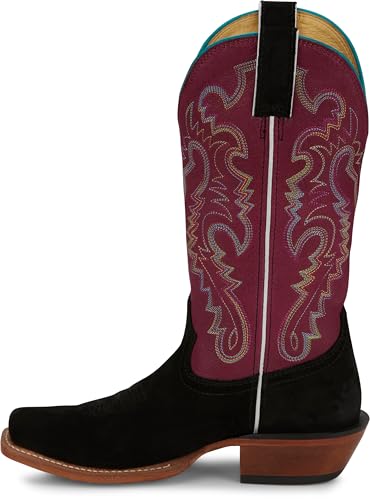 Justin Annie Up 13" Medium Square Toe Western Boot for Women - Goat Leather Western Boots with Suede Vamps & Ortholite Insole3