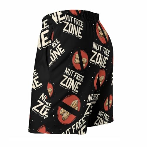 Nut Free Zone Men's Swim Trunks Board Shorts Beachshorts Swimsuits with Pockets Mesh Liner 5
