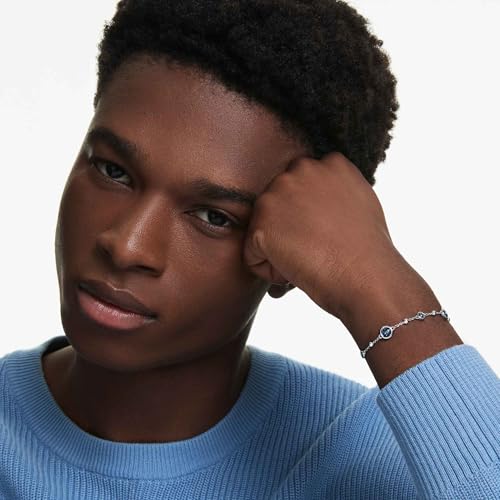 Swarovski Braccialetto Imber, Taglio Round, Blu, Placcato Rodio - 7