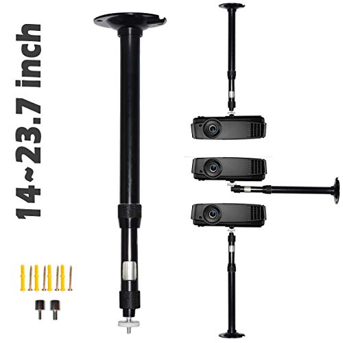 Universal Projector Mount Extendable Height Camera Mount 15-25in 360° Adjustable 3-in-1 Projector Ceiling Mount Projector Wall Mount Projector Mount Stand for Video Projector CCTV DVR Camera Black