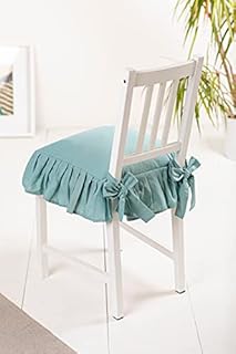 PARAMAISON Cuscino Sedia 40x40 con Lacci Panama, Set 6 pezzi, Cuscino Interno ed Esterno, Sfoderabile con Zip, Cotone, Laccetti di Ritenzione, Tinta Unita, Menta