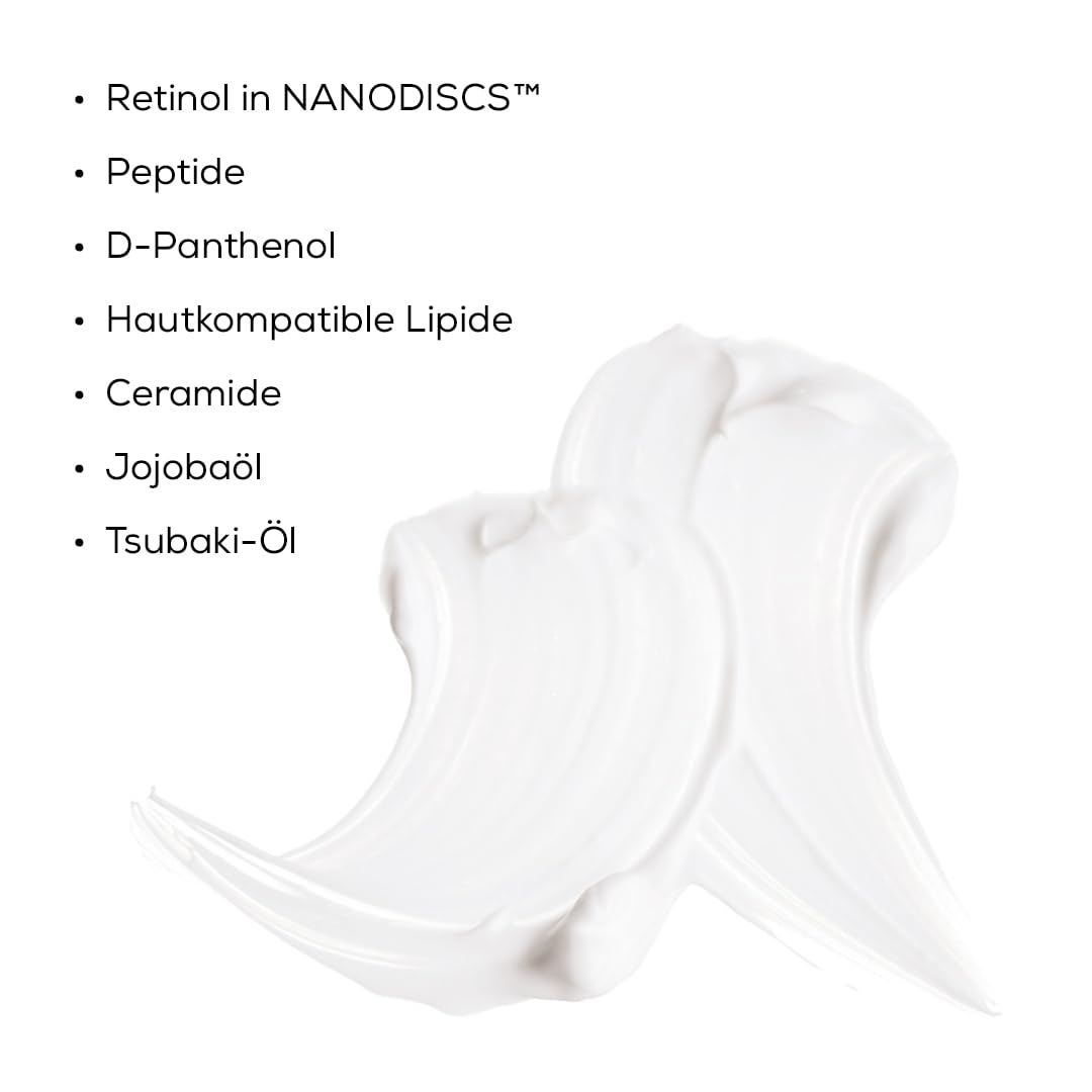 YONELLE Augencreme für die Nacht mit Retinol in NANODISC™ - Gesichtspflege - Gesichtscreme Damen - Eye Cream mit Peptiden - Anti Falten Creme - Nachtcreme 15ml
