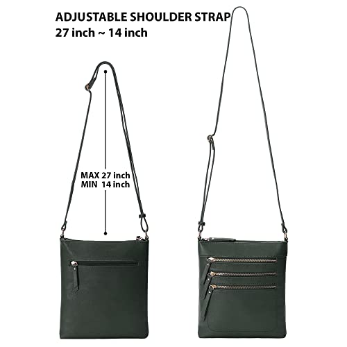 Image of Solene Crossbody Bag Functional Multi Pocket Messenger Purse Top Zip Closure Shoulder Handbag With Adjustable Strap