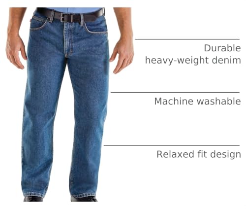 Image of Red Kap Men's Relaxed Fit Jean - Heavy Duty Jeans with Comfortable Denim, 5 Pocket Styling, Tapered Fit for Work Boots