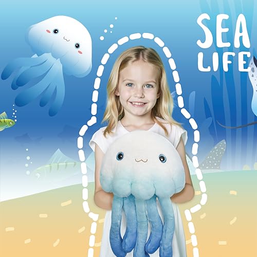 Image of Niuniu Daddy 20 inch 3.3 Pound Weighted Stuffed Animals Jellyfish for Kids Adults, Jellyfish Weighted Plushies Toy, Chubby Body Pillow for Sleeping, Ocean Series Huggable Gift for Everyday Comfort