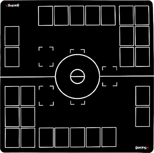 GMC Deluxe XL 2 Player Black & White Gaming Mat Compatible for Pokemon Trading Card Game Stadium Board Playmat for Compatible Pokemon Trainers - Waterproof Card Gaming Mat Cover