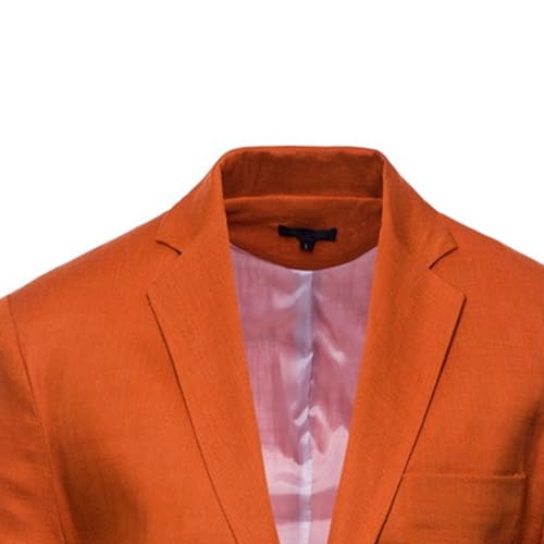 Mens Cotton-Linen Blazer Coat Two Button Lightweight Suit Jacket Casual Sport Business Daily Blazer Jacket3