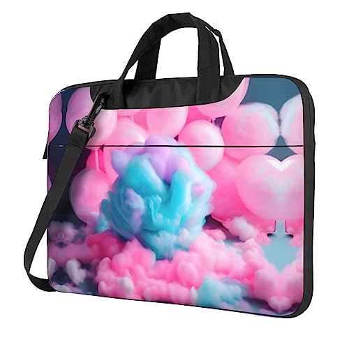 Sac ordinateur 13 pouces rose barbe à papa imprimé libellule verte pour femme