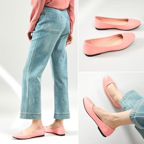 Image of Hash Bubbie Women's Flats Shoes Ballet Flats Dress Shoes Comfortable PU Leather Slip on Shoes for Women