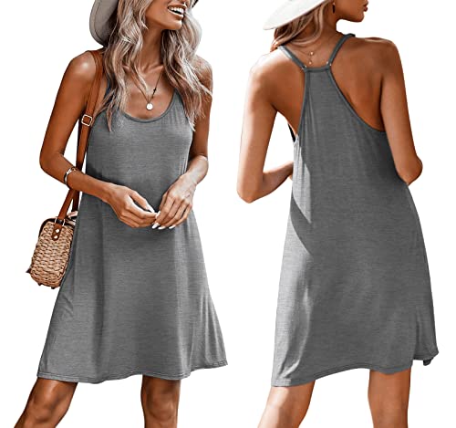 Ekouaer Nightgown Sleepwear For Women Sleep Tank Chemise Racerback Sleeveless Sleep Dress #TOP4