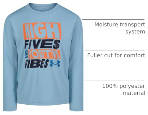 Image of Under Armour Boys' Long Sleeve Logo Graphic T-Shirt, Lightweight & Breathable, Relaxed Fit