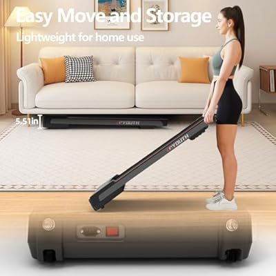 GOYOUTH 2 in 1 Under Desk Electric Treadmill Motorized Exercise Machine with Wireless Speaker, Remote Control and LED Display, Walking Jogging Machine for Home/Office Use