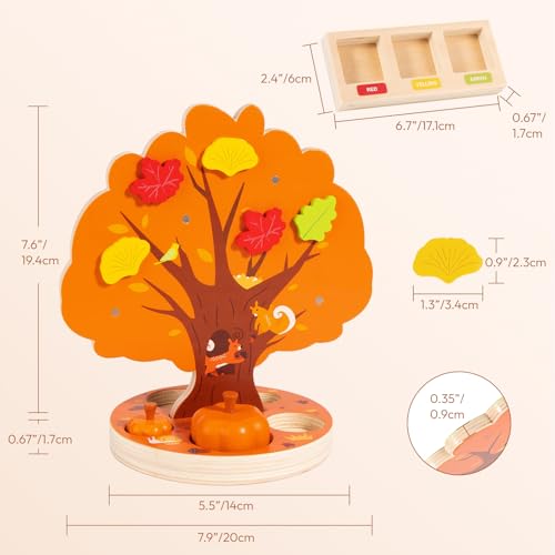 Image of Pumpkin Picking Magnetic Tree Toy, Montessori Toys for 3 4 5 6 Year Old Kid