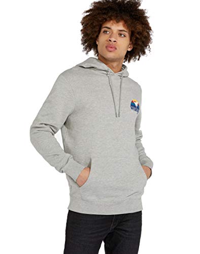 Wrangler, Sudadera con capucha Sunset, hombre, talla XL, Mid Grey Mel W6A8HYX37, 100% algodón, gris, M