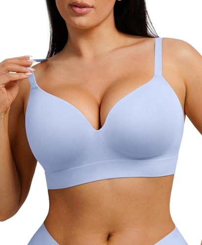 Image of FeelinGirl Wireless Supportive Bra for Women, Seamless Comfort Bralettes No Underwire Full Coverage Everyday Bras