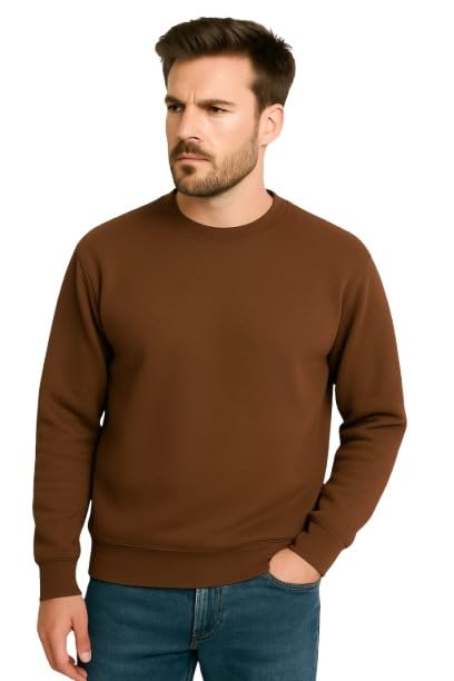 Image of Men's Premium Sweatshirt - Warm, Soft & Stylish Pullover | Casual Winter wear with Full Sleeves | Perfect for Gym, Travel & Everyday Comfort | Plain Sweatshirt for Men