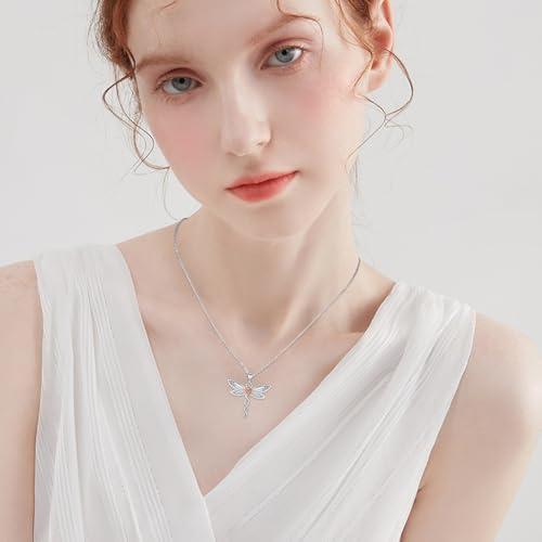 MEDWISE Celtic Dragonfly Necklace for Women 925 Sterling Silver Celtic Pendant Animal Necklace Dragonfly Jewelry Gifts for Women Mom4