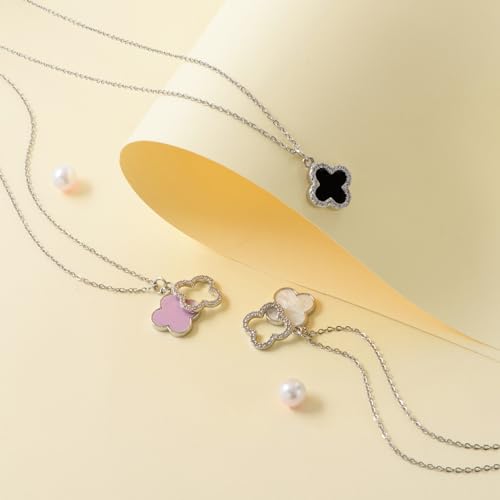 Clover Necklace For Women 14K Real Gold Silver Plated Four Leaf Clover Pendent Necklace Dainty Trendy Cute Simple Women's Jewelry Gift4
