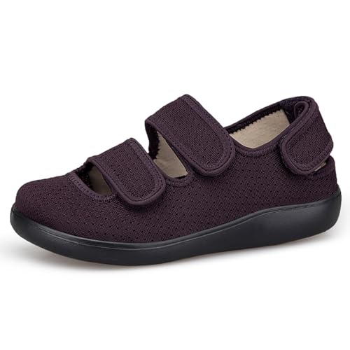 Hsyooes Diabetic Shoes for Women Wide Width Shoes Men Adjustable Sandals Arthritis Edema House Slipper Elderly Indoor Outdoor