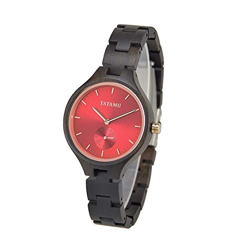 Preisvergleich Produktbild HRQ Hölzerne Quarzuhr, Edelholz handgefertigt, gesund, umweltfreundlich, Beste edle Geschenk, Frauen Watc S133 (Color : Ebony)